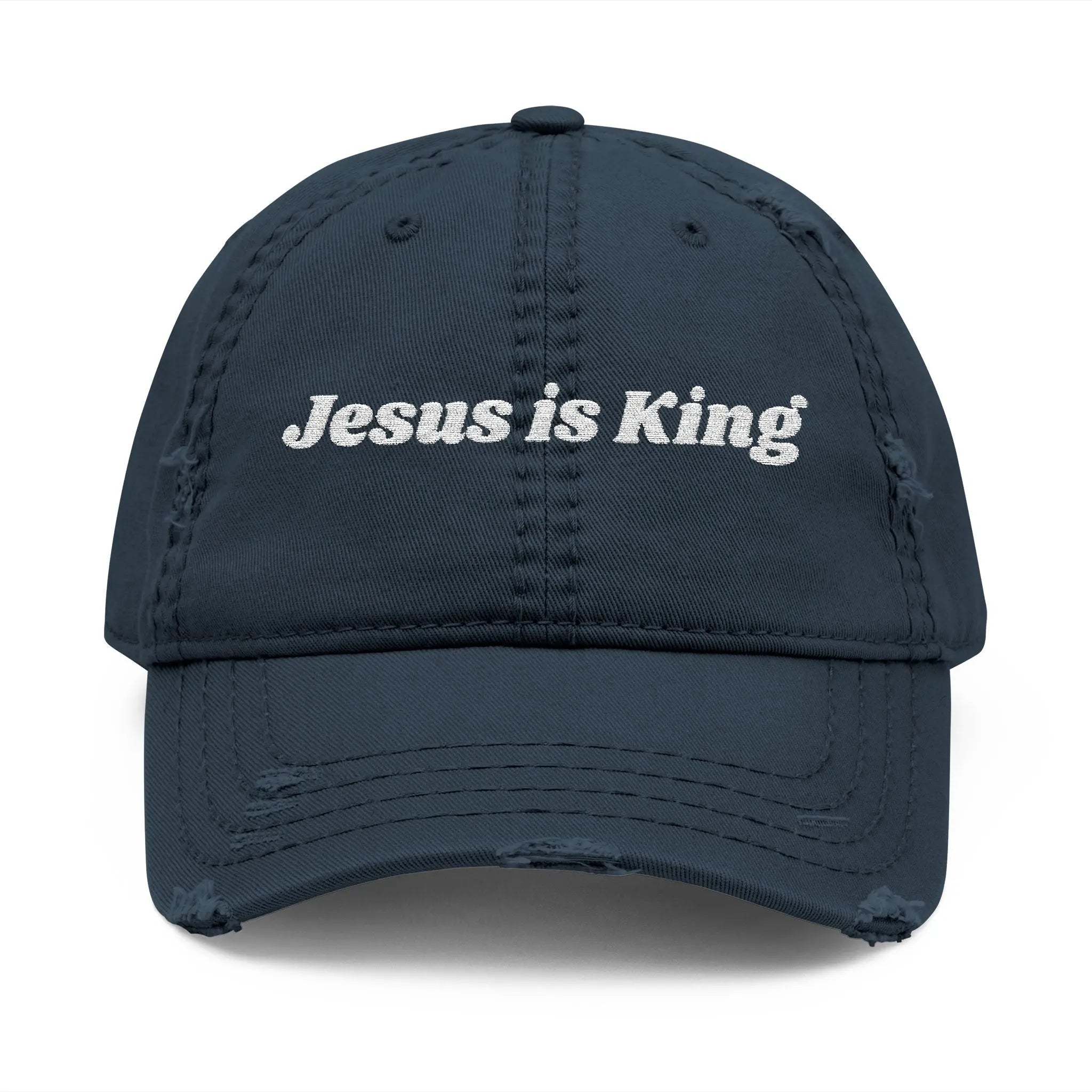 Jesus is King Distressed Dad Hat Printify