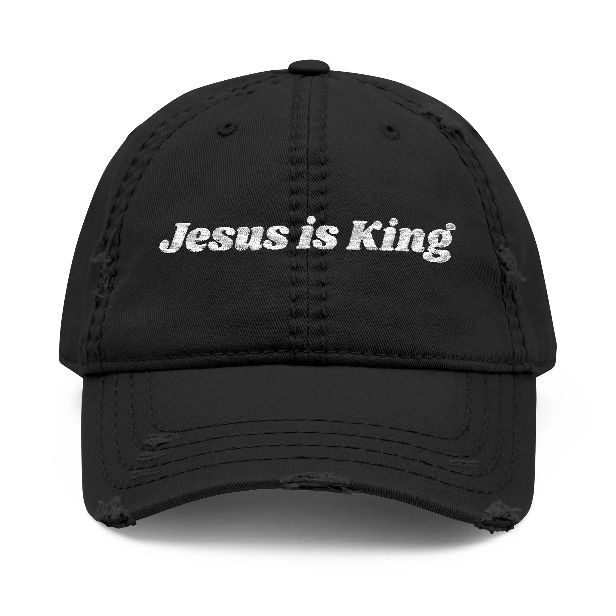 Jesus is King Distressed Dad Hat Printify