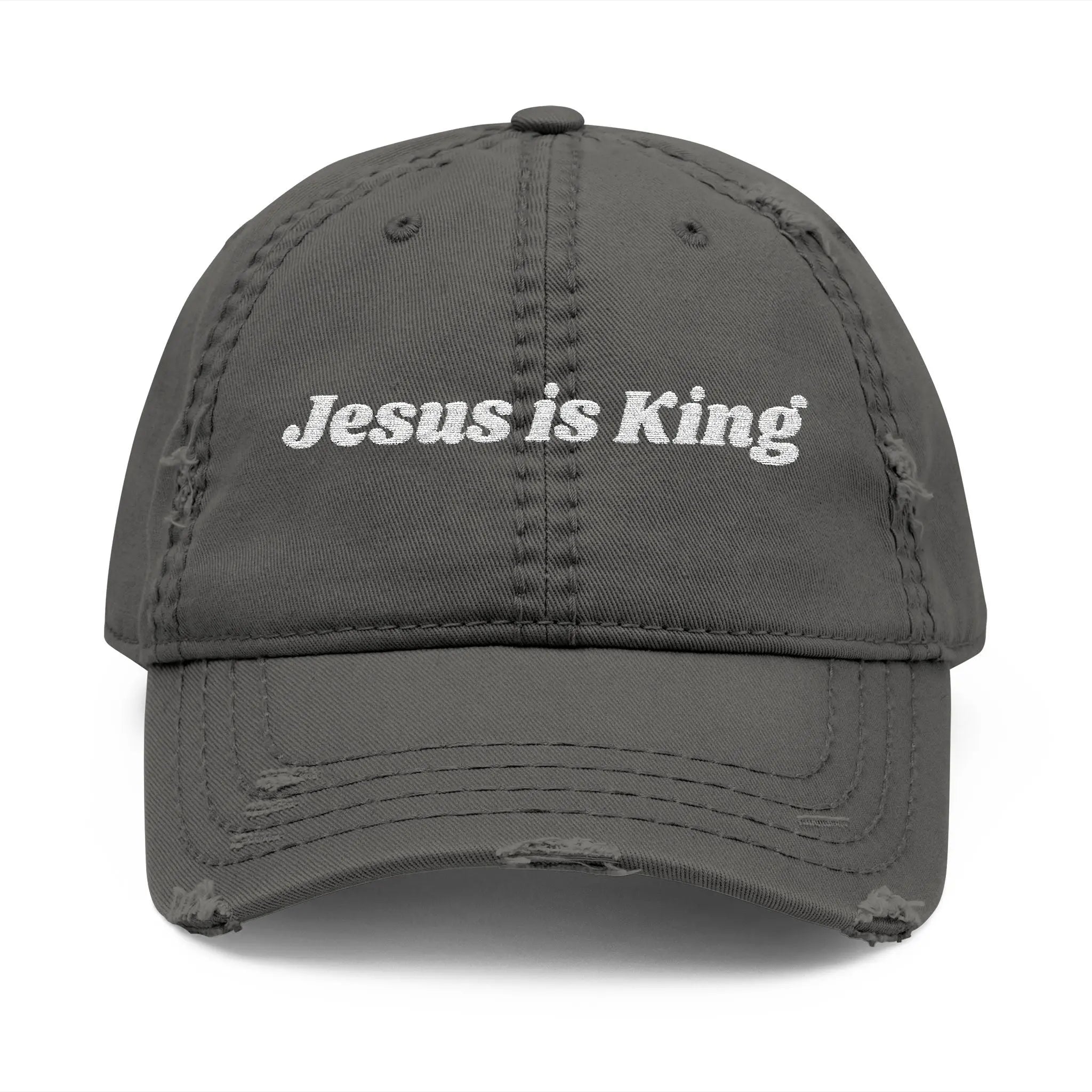 Jesus is King Distressed Dad Hat Printify